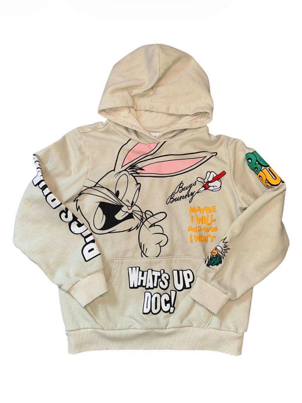 MAD Engine Cream Bugs Bunny Looney Tunes Hoodie